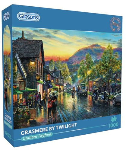 Gibsons Grasmere by Twilight 1000 Piece Jigsaw Puzzle for Adults - Lake District Countryside Scene, Thick Premium Pieces, Sustainable Puzzle Made from 100% Recycled Board, Made in UK/EU - Great Gift