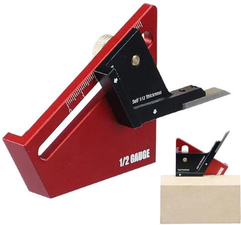 Outil de Centrage | Marqueur De Centre,Pointeau Compact pour Épaisseurs <58mm en Alliage d'Aluminium - Règle de Traçage pour Menuiserie, Escalier, Soudure et Raccordement Tuyauterie