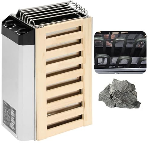 WhFKLca Poêle De Sauna éLectrique 3 KW/3,6 KW -Type De Contrôle Interne,Poêle électrique pour Sauna Sec Et Humide pour La Maison, L'hôtel,Le Sauna,Le Spa,La Douche, Minuterie : 0 à 180 Min,3KW