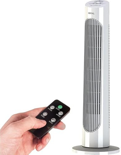 29-Inch Oscillating Tower Fan with Remote – Silent Cooling Fan with 3 Speed Settings, Powerful Airflow, Space-Saving Slim Design, Quiet Floor Fan for Home, Office, Bedroom – White