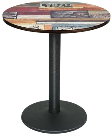 Mesa Bar Mesa de cocina, mesa de bistro para comedor, sala de recepción, base de metal, comedor-de pie, 60 x 60 x 72 cm (D)