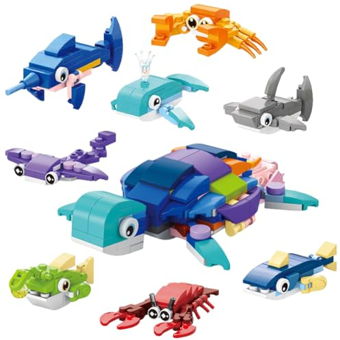 OZXVXZO Mini Bloques de Construcción para Niños, 10 Paquetes de Bloques de Construcción de Animales Pequeños, Juguetes de Construcción Unisex para Niños, Premios de Aula, Recompensas, Regalos