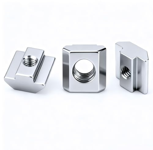 msymsyu Juego de 30 piedras de ranura M5 T, acero al carbono, color plateado | Tuercas deslizantes M5 para ranura de extrusión de serie 20, carril guía en la industria automotriz e industrial