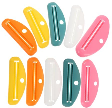 ELAYARD 10 Pièces Tube Squeezer Manuel Distributeur Rotatif pour Dentifrice Crèmes et Pommades Clips Compacts Multifonctions Suspension pour Salle de Bain