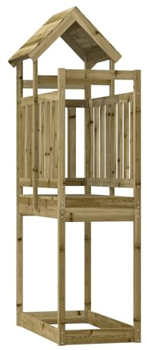 vidaXL Spielturm Braun Massives imprägniertes Holz, Das Abenteuer Ruft, modernes Spielplatz-Equipment, langlebiges Set für Kids, Garten-Spaß und Familien-Zone