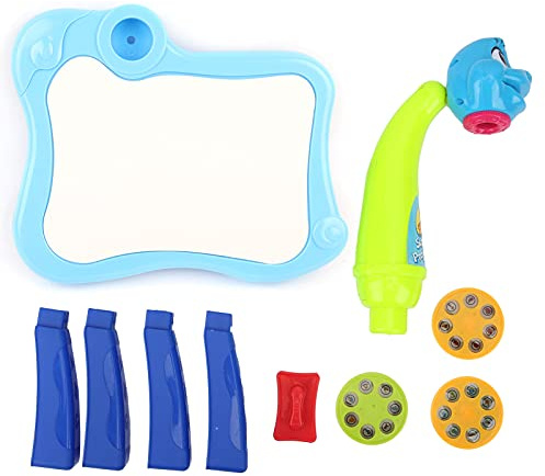 Projecteur de dessin pour enfants, table de projection électrique pour le dessin et la peinture, projecteur d’art éducatif avec 24 motifs et fonction de musique pour les enfants de ((bleue))