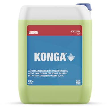 Konga Activ Bilschampo Green Snow Foam – grönt skum med stark pärleffekt och vax | Högkoncentrerad aktiv skumrengöring för högtryckstvätt och skumpistol | Powerskum för bil
