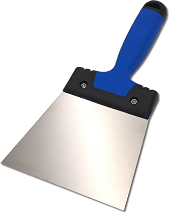 DEWEPRO Fugenspachtel 160 mm – Säurebeständige & rostfreie Edelstahlklinge – Ergonomischer 2-Komponenten Softgriff – Profi Flächenspachtel für Fugen, Fliesen & Renovierung