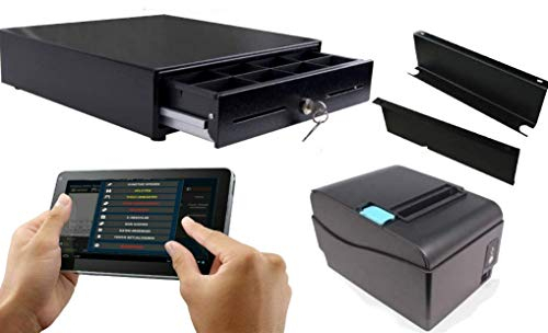 Mobiles Kassensystem für GASTRONOMIE: 10 Touchscreen Terminal, Bondrucker, Geldlade, KassenSich-V TSE-Konform, Gastro-Kasse Restaurant-Kasse