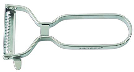 ARCOS Pelador de Verduras en Juliana de Acero Inoxidable Cromado 130 Mm. Pelador Profesional para Cortes en Juliana de Verduras y Hortalizas. Apto Lavavajillas. Color Plata