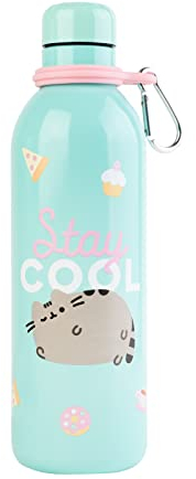 Grupo Erik Botella agua niña Pusheen Kawaii - Botella acero inoxidable niños : Botella termica 500ml (Cantimplora infantil) | Botellas de agua acero inoxidable Aislamiento Doble pared Frio/Calor