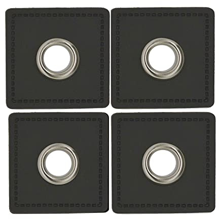 4 Metall-Ösen auf Kunstleder für Hoodies oder Taschen Ösenpatch, Farbwahl