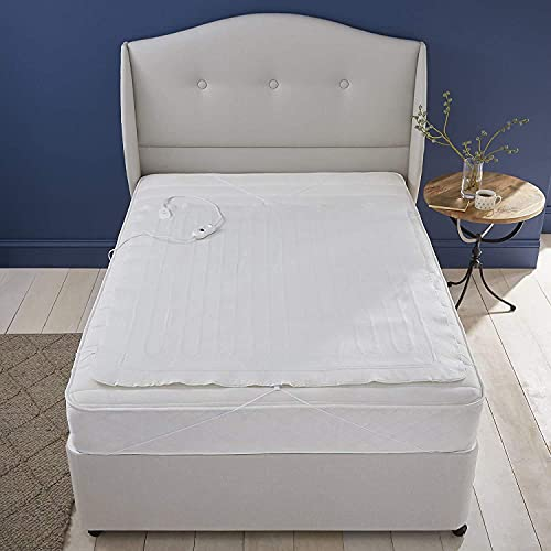 AIMS Beheizte Heizdecke, einlagiges Fleece, Polyester, weiß, super gemütlich, waschbar, Fleecedecke, Überwurf, Decke, Mantel, 140 x 70 cm
