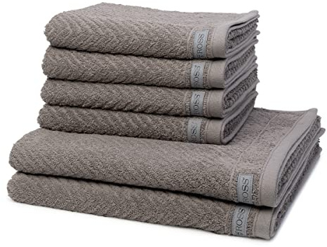 Ross - 6 teiliges Frottier-Set - Smart (4 X Handtuch 2 X Duschtuch im Set) - 520 g/m2 - Baumwolle - Frottee - saugstark - weich und flauschig - Flanell