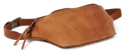 HOLZRICHTER Berlin - Große Bauchtasche aus Leder für Damen und Herren, 12 x 30 x 7,5 cm, Vintage Gürteltasche, Handgefertigte Hüfttasche, in Schwarz, Braun, No 1-2 (Camel)