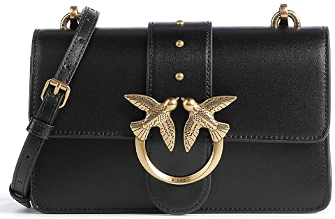 Pinko,MINI LOVE BAG ONE SIMPLY,Z99Q Nero-Antique Gold,Donna Borsa,Taglia Unica