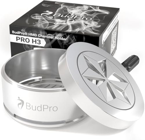 BudPro Hookah Charcoal Holder ProH3 - Heat Management System Device to Save coals and Shisha Flavor - Wind Cover Hookah Head