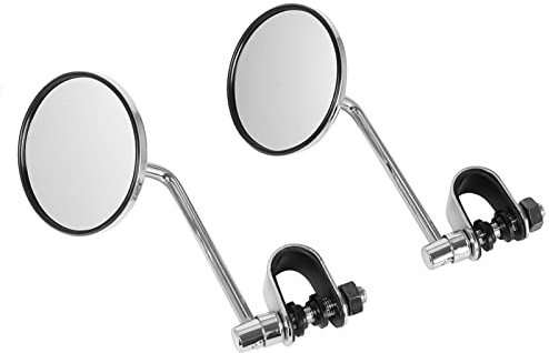 Guidon Vue Arrière Moto Pour pour Chopper pour Cruiser 22-25mm rétroviseurs de guidon de moto 1 paire Miroir Moto (Color : Chrome)