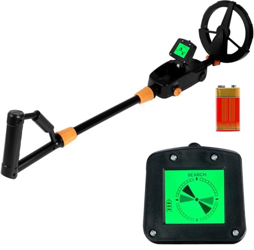 Metal Detector with LCD Screen, Lightweight Metal Detectors kids with Waterproof Search Coil Adjustable Sensitivity and Volume Metal Detector for Beginners to Treasure Seeking Gold Digger (A)