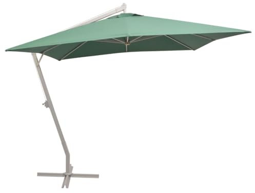 MNISDFL Ombrellone da spiaggia, ombrellone da balcone, ombrellone parasole, 300 x 300 cm, verde asta in alluminio, verde, 300 x 300 cm (L x B)