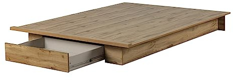 South Shore Musano Platform Bed Nordik Oak, Urban Modern