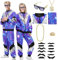 Antsparty 80s Shell Suit Costume for Men Women, 1980s Fancy Dress Costume Set with Accessories, 80s Tracksuit Retro Disco Outfit for 80s Party