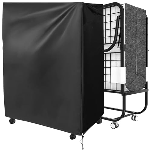 Klappbett Abdeckung , Klappbett Staubdichte Abdeckung, Gästebett Klappbar Schutzhülle, Klappbettdecke Aufbewahrungstasche ,Klappbett-Aufbewahrungshülle mit Reißverschluss-Schwarz (99*38*114cm,Schwarz)