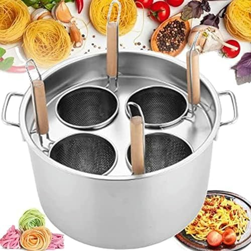 Olla de cocina comercial para caldera de fideos, olla de cocina, juego de cocina de pasta comercial, cocina de pasta multifuncional con divisor y colador, olla de acero inoxidable, restauran