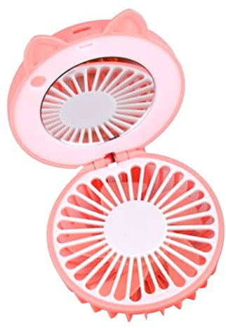STOBAZA Ultra-silent Usb Charging Fan Speeds Portable Mini Fan Makeup Mirror Creative Folding Design for Use