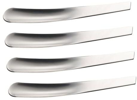 Amosfun 4pcs Kitchen Spoons Egg Serving Spoons for Breakfast Stainless Steel Material Simple Design for Serving Food at Home Party
