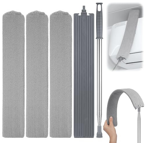 Kssvzz Gap Dust Cleaner, 2.5M Microfiber Extendable Duster, Flexible Long Handled Duster mit 3 Cloth Cover, Reusable Dust Brush for Sofa, Bed, Ceiling, Furniture Bottom