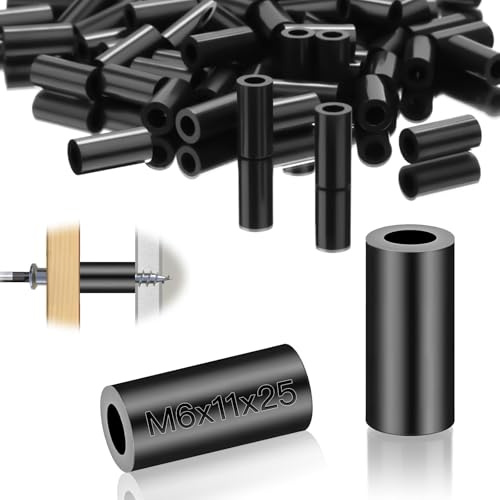 SWTYExt Arandelas Espaciadoras Redondas M6 50 Piezas Arandelas de Goma ABS Arandela Goma 11x25 mm Arandelas Separadoras Arandelas de Plástico Arandela Puerta para M6 / M8 Tornillos | Espaciadores redondos M6, arandelas de nailon, ABS, arandelas espaciadoras, aislamiento, arandelas de goma para tornillos M6