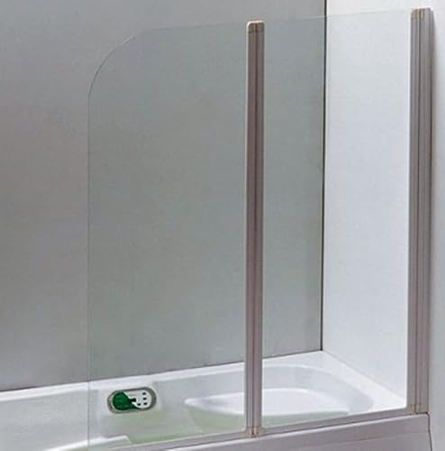 Sopravasca 2 Ante Vetro 4mm Lucido Trasparente Profilo Bianco 120cm H 140cm Montaggio A Destra Sopra Vasca Pannello Vasca MAYA MB2D20BI62