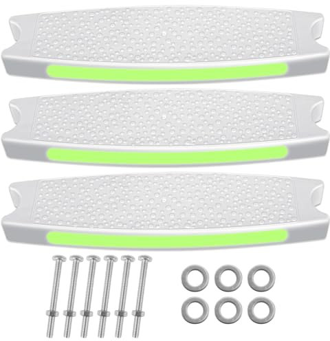 3 Pack Pool Ladder Steps Replacement,18 Universal Heavy Duty Pool Ladder Steps,Swimming Pool Ladder Steps for Inground Pools & Above Ground Pool with 6 PCS Bolts and 3 Reflective Strips