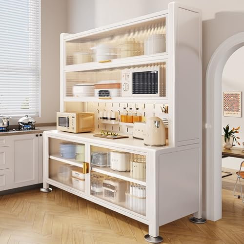 Meuble de rangement de cuisine multicouche avec four à micro-ondes, salle à manger, étagère de rangement en métal pour maison, bureau, chambre à coucher, 100 x 42 x 184 cm