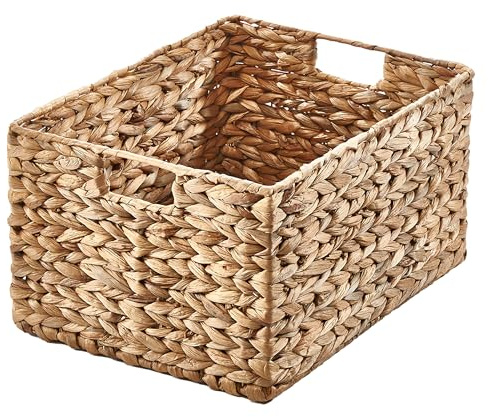 Kobolo Regalkorb aus Wasserhyazinthe Gr. L Aufbewahrungskorb 37x28x20 cm