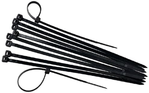 Tradineur - Pack de 400 bridas largas de nylon, bridas universales para organización de cables, reutilizables, resistentes a tracción, interior y exterior (Negro - 3,6 x 400 mm)