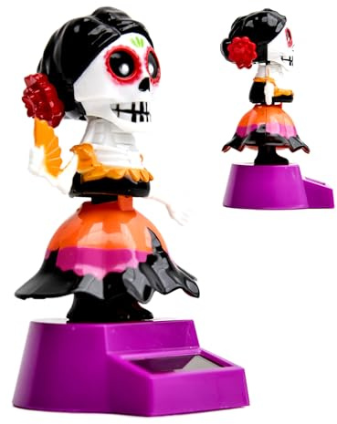 Scheletro oscillante | Decorazione a energia solare con testa oscillante, divertente figura da scrivania automatica per la famiglia, gli amici e gli adulti