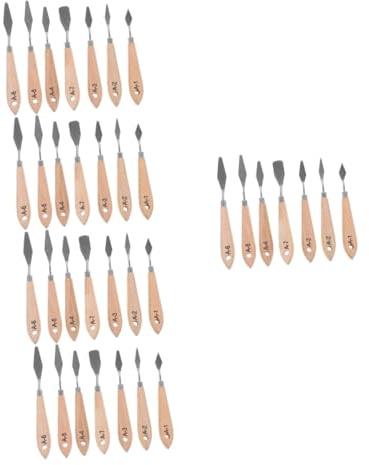 5 Set Spatole Per Pittura Inossidabile Con Ergonomico Utensili Pratici Per Applicare Per Studenti 7 Pezzi*5