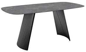 Robas Lund, Wangentisch TOBELO, Keramik, anthrazit marmoriert, abgerundet, B/H/T: 180/76/90 cm