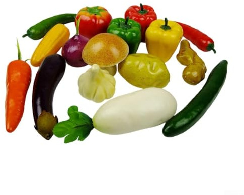 17 piezas de verduras artificiales coloridas, realistas para decoración del hogar y fiestas, perfectas para mejorar cualquier tema decorativo