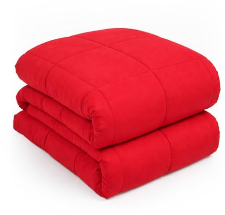 OHS Weighted Blanket Adult, Reversible 3Kg Super Soft Weighted Blanket Sleep Therapy Stress Anxiety Relief for Adults Xmas Gifts, Pink/Red - 100 x 150 (Disclaimer: Only suitable for age 3+years)
