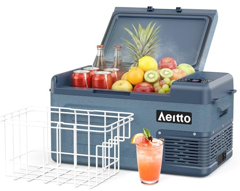 Aeitto 12 volt bilkylskåp 20 quart bilkyl frys elektrisk kylare bärbar kylare 12 V kylskåp husbilskylskåp -- 15,6 °C - 40 ° C temperaturkontroll 12/24 V DC och 100-240 V AC för resor, camping, husbil