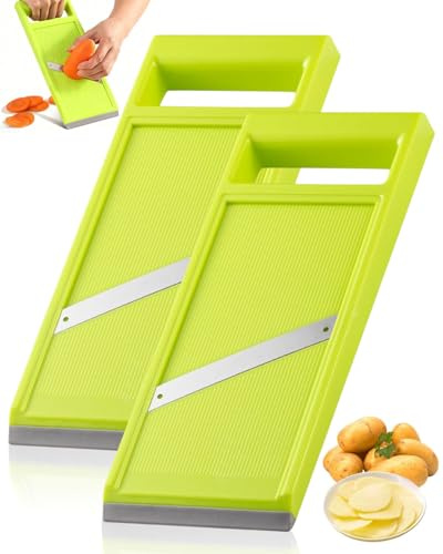 LOZTBUE 2 piezas cortadora de verduras multifuncional, verde, para patatas, pepinos, cocina