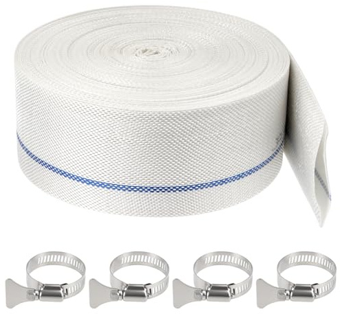 LEIMEND Tuyau Refoulement Plat 20m Tuyau Piscine 32mm Tuyau Refoulement | Avec 4 Clips Pour Pompes Immergées Arrosage de Jardin Agriculture Piscines Pompes à Eaux usées