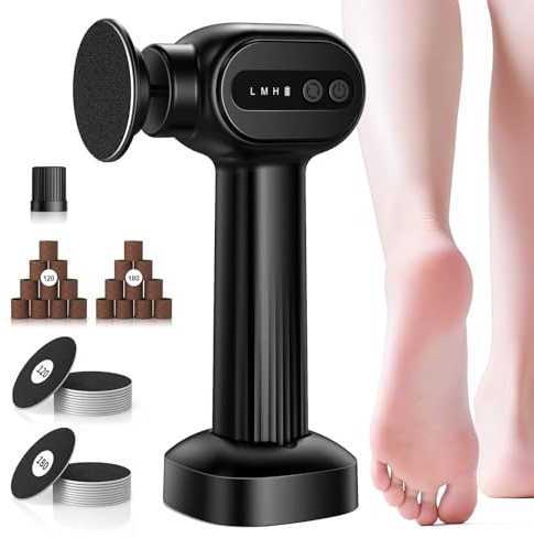 Upgrade Hornhautentferner Elektrisch, 2 in 1 Hornhaut Entfernen Fuß, 6 Gear Wiederaufladbarer Pediküre Set Fußpflege IPX7 Wasserdichte für Trockene Harte & Rissige Haut