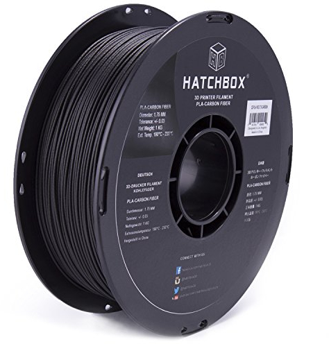 HATCHBOX PLA 3D Printer Filament, Dimension Accuracy +/- 0.03mm, 1kg Spule, 1.75mm, Carbon