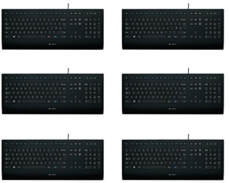 Logitech K280e Tastatur (Kabelgebunden, Business-Tastatur, QWERTZ, Deutsches Layout) schwarz (Schwarz | 6er Pack)