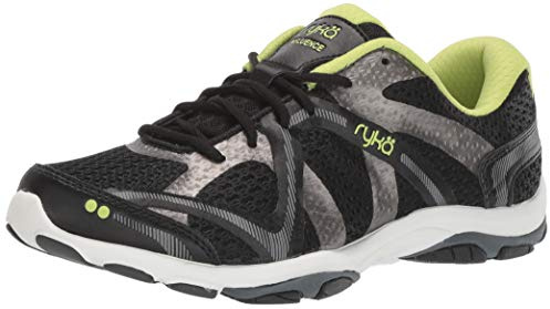 Ryka Women's Influence Cross Trainer, Black/Sharp Green/Forge Grey/Metallic, 7.5 W US
