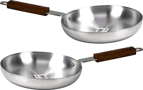 Klassic Combo Set of 2 Professional Aluminium Frying Pans with Wooden Handle (26cm)
